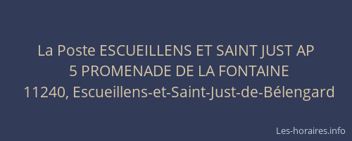 La Poste ESCUEILLENS ET SAINT JUST AP