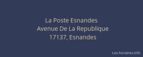 La Poste Esnandes