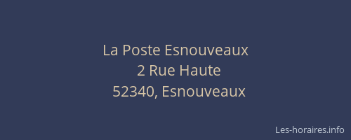 La Poste Esnouveaux