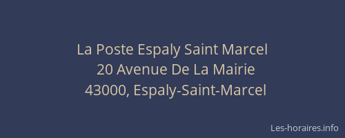 La Poste Espaly Saint Marcel