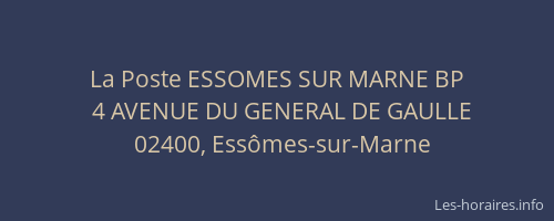 La Poste ESSOMES SUR MARNE BP