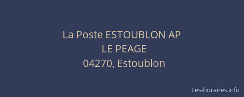 La Poste ESTOUBLON AP