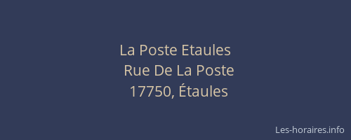 La Poste Etaules
