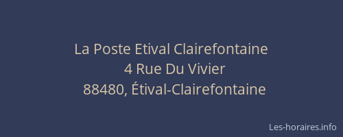 La Poste Etival Clairefontaine
