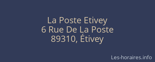 La Poste Etivey