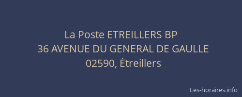 La Poste ETREILLERS BP