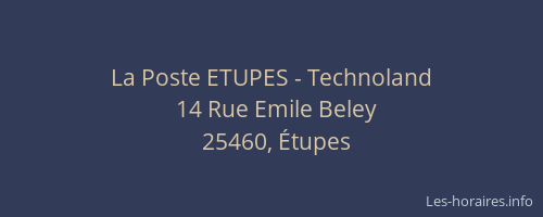La Poste ETUPES - Technoland