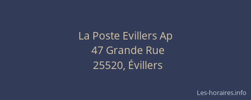 La Poste Evillers Ap