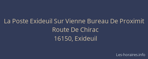 La Poste Exideuil Sur Vienne Bureau De Proximit