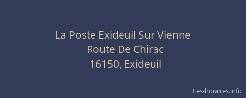 La Poste Exideuil Sur Vienne