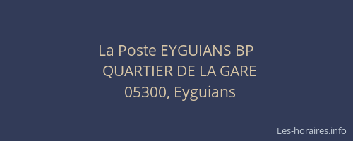 La Poste EYGUIANS BP