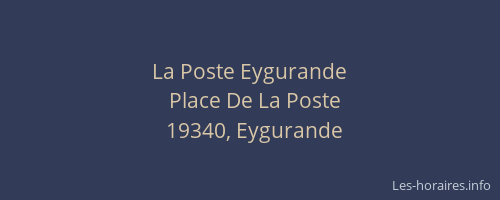 La Poste Eygurande
