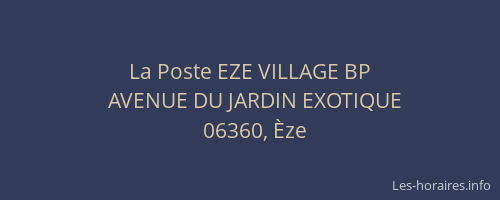 La Poste EZE VILLAGE BP