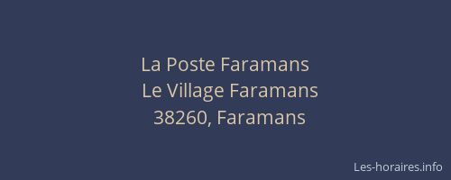 La Poste Faramans