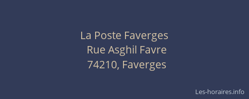 La Poste Faverges