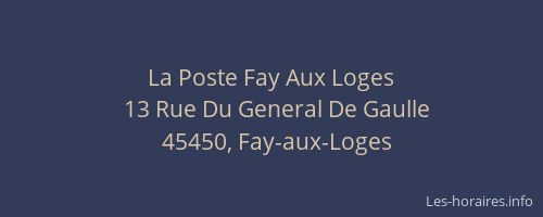 La Poste Fay Aux Loges