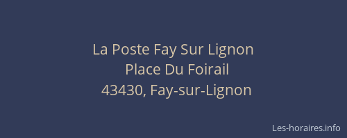 La Poste Fay Sur Lignon
