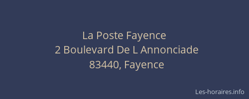 La Poste Fayence