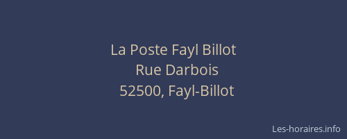 La Poste Fayl Billot