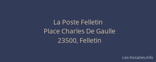 La Poste Felletin