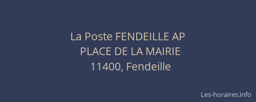 La Poste FENDEILLE AP