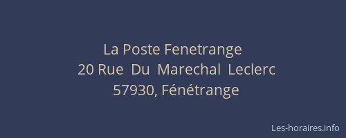La Poste Fenetrange