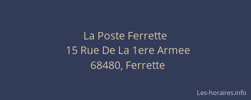 La Poste Ferrette