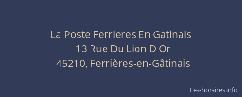 La Poste Ferrieres En Gatinais