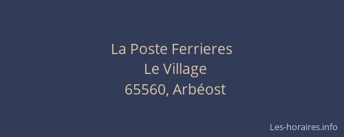 La Poste Ferrieres