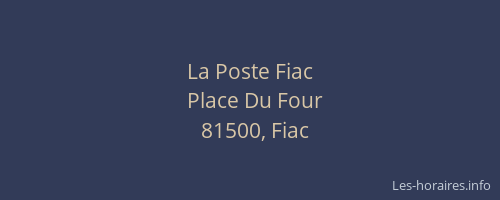 La Poste Fiac