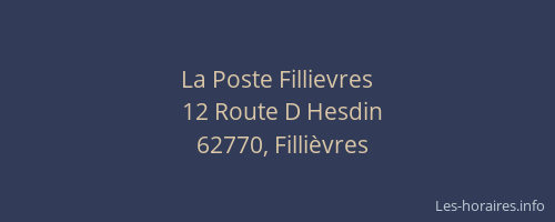 La Poste Fillievres