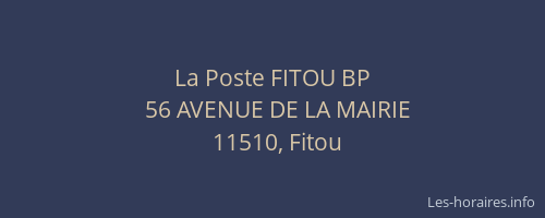 La Poste FITOU BP