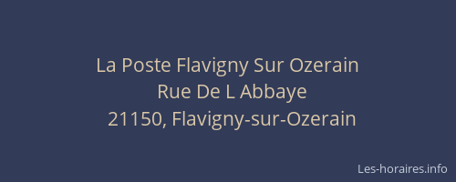 La Poste Flavigny Sur Ozerain