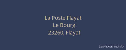 La Poste Flayat