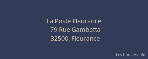 La Poste Fleurance