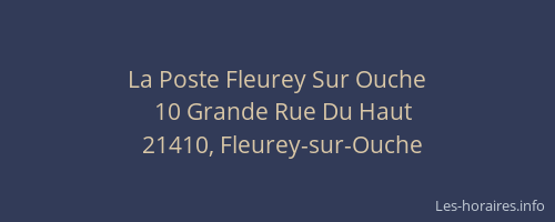La Poste Fleurey Sur Ouche