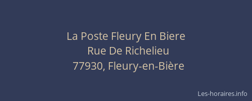La Poste Fleury En Biere