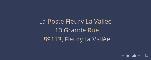 La Poste Fleury La Vallee