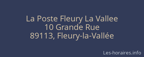 La Poste Fleury La Vallee