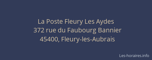 La Poste Fleury Les Aydes