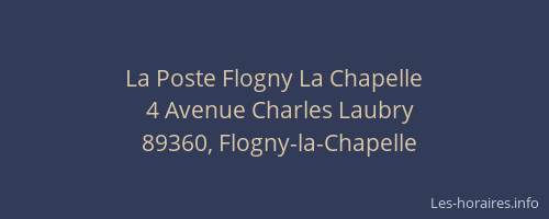 La Poste Flogny La Chapelle