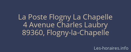 La Poste Flogny La Chapelle