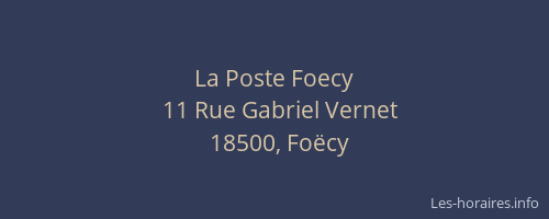 La Poste Foecy