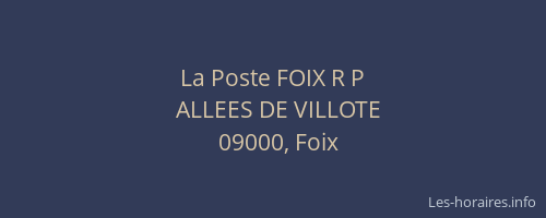 La Poste FOIX R P