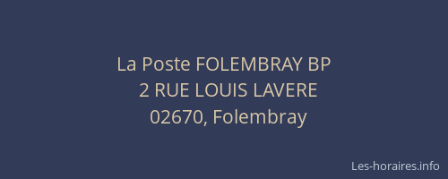 La Poste FOLEMBRAY BP