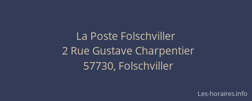 La Poste Folschviller
