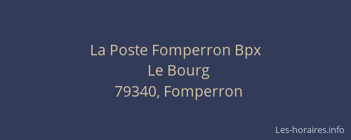 La Poste Fomperron Bpx