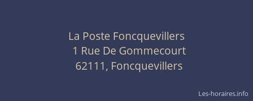 La Poste Foncquevillers