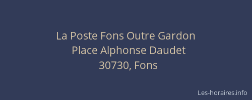 La Poste Fons Outre Gardon