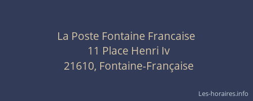 La Poste Fontaine Francaise